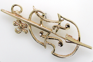Gold Violin Pin