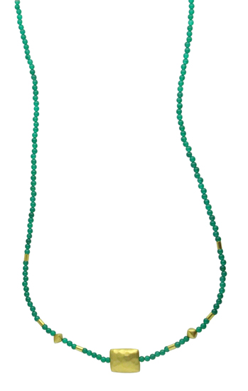 Green Agate Bead Necklace