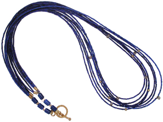 18ky Lapis & Diamond Necklace