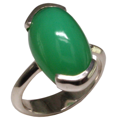 SS Natural Chrysoprase ring