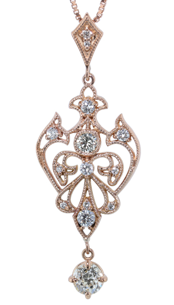 Nouveau-Style Diamond Pendant