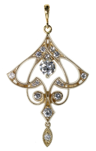 Nouveau-Style Diamond Pendant