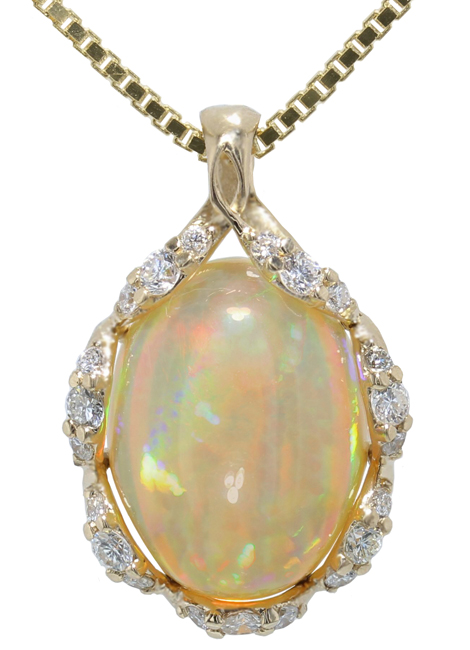 Opal & Diamond Pendant