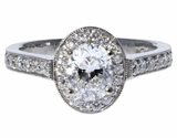 18kw Oval Diamond Ring