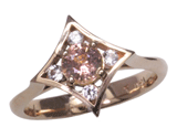 Peach Sapphire Star Ring