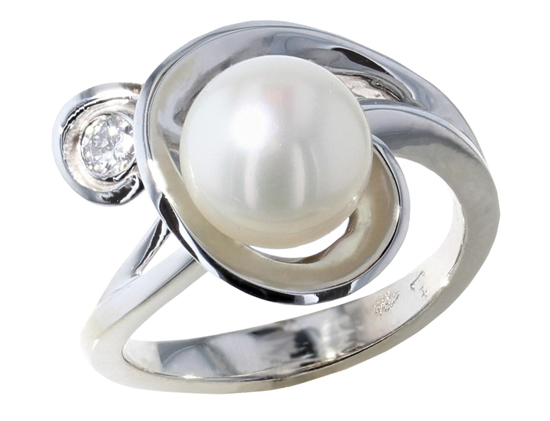 14kw Pearl Swirl Ring
