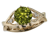 Peridot + Diamonds Ring