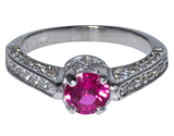Pink Sapphire + Diamond Ring