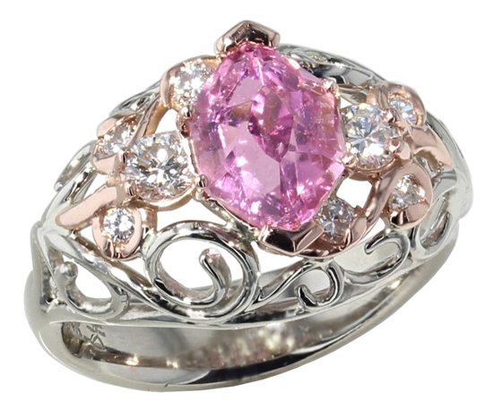 California Pink Tourmaline Ring