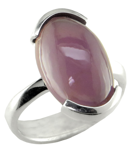 SS Purple Agate Ring