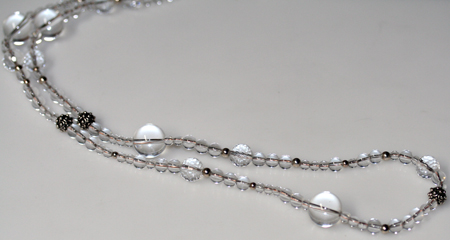 SS Quartz Bead Necklace