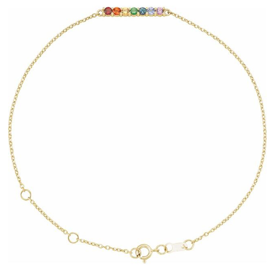 14kr Rainbow Gem Bracelet