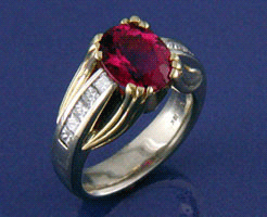 Rubelite Tourmaline & Diamond Ring