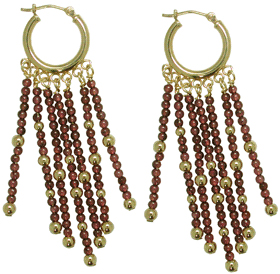 14ky Ruby Bead Earrings