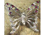 18k Ruby & Diamond Butterfly Pin