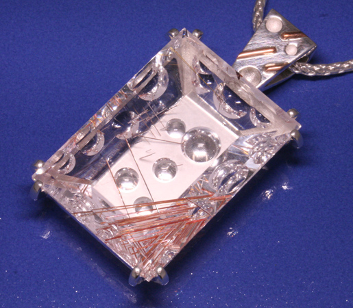 SS Rutilated Quartz Pendant