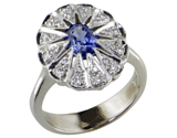 Sapphire + Diamonds Ring