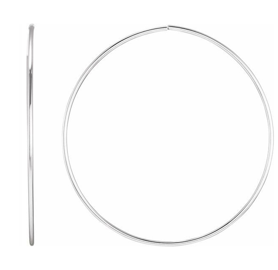 SS Endless Hoop Earrings, 75mm