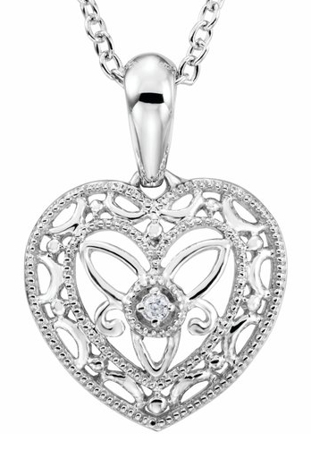 SS Heart Necklace w/ 18in chain