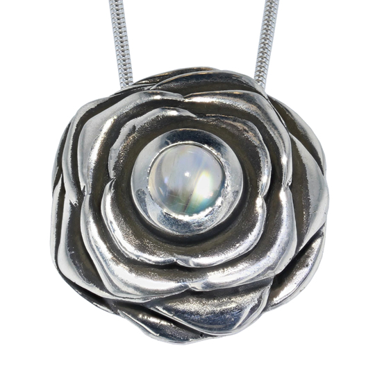 Moonstone Rose Pendant