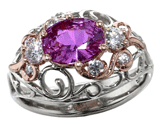 Pink Sapphire + Diamond Ring