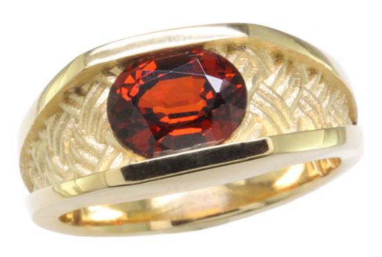 14ky Spessartite Garnet Ring