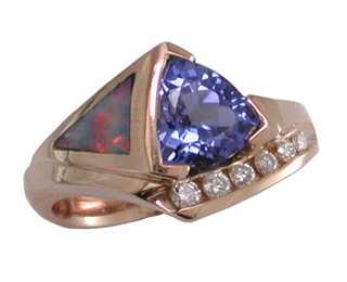 18k Peach Tanzanite Ring