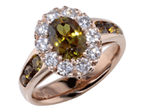 Sphene, Garnet & Diamond Ring