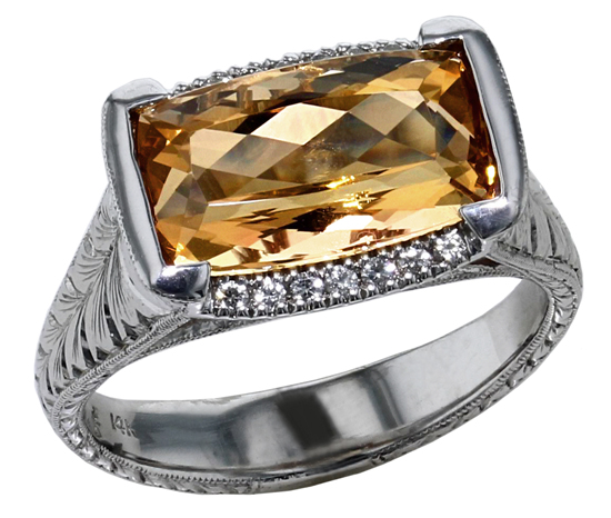 Topaz + Diamond Ring