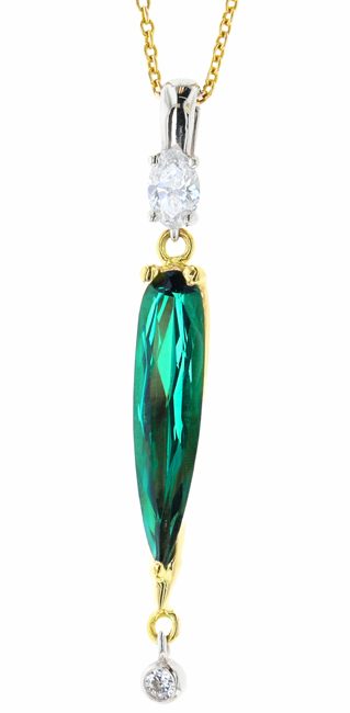 Tourmaline & Diamond Pendant