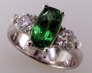 Tsavorite Garnet & Diamond Ring