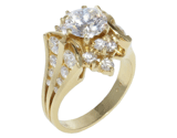 18ky Vintage Diamond Ring
