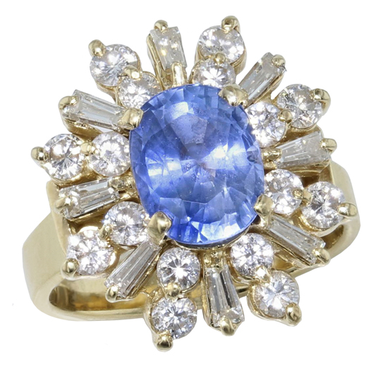 Vintage Sapphire + Diamond Ring