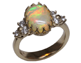14ky Opal & Diamond Ring