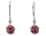 Pink Zircon + Diamond Earrings