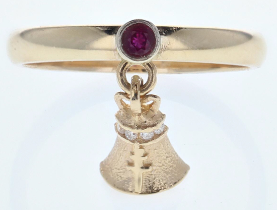 Mission Bell Ruby & Diamond Raincross Ring