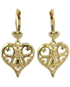 Small Heart of Riverside Raincross Leverback Earrings