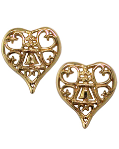 Small Heart of Riverside Raincross Stud Earrings