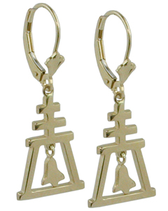 Small Traditional Raincross Leverback Earrings